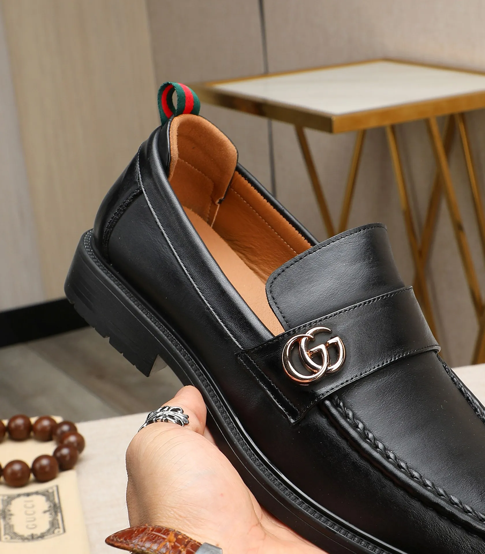 Men's men's shoes💰500📛📛Original (water-dyed cow lining) Gucci GUCCI official website formal shoes🌀 Italian🇮🇹imported cowhide➕top imported water-dyed cowhide lining💋Finely handmade original bottom, the real thing looks better when photographed in person Standard size 38-44